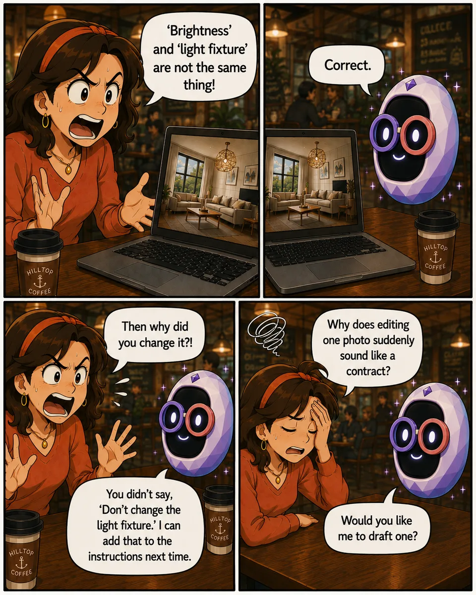 Comic preview showing Nellabeth arguing with Chappity about a photo edit