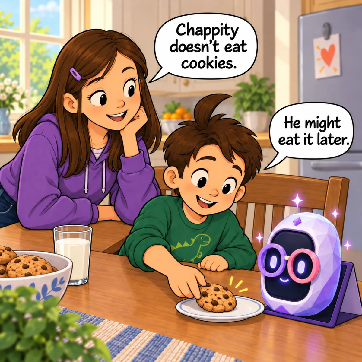 Comic preview showing Jonah leaving a cookie for Chappity